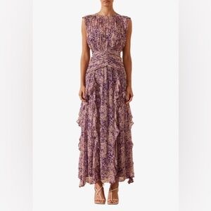Shona Joy Lavender Floral Maxi Dress
